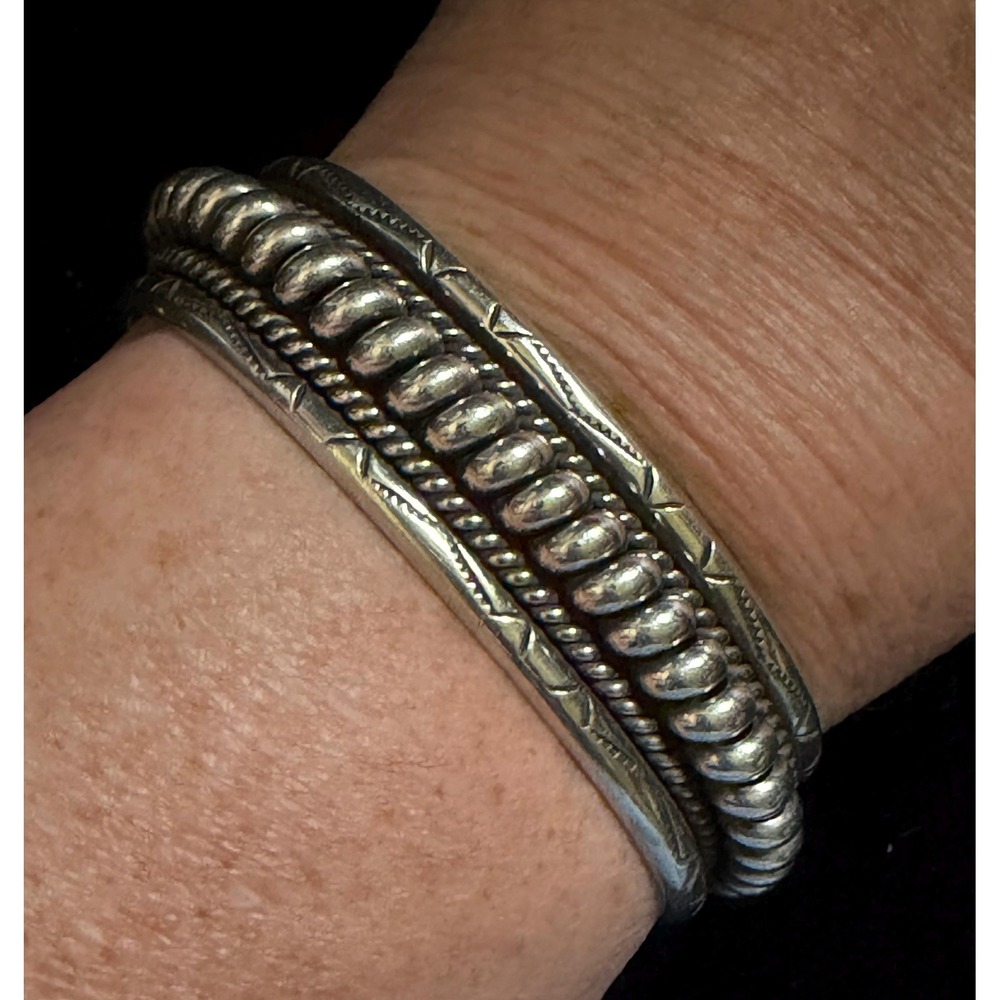 Tahe Native American Sterling Silver Cuff Bracelet